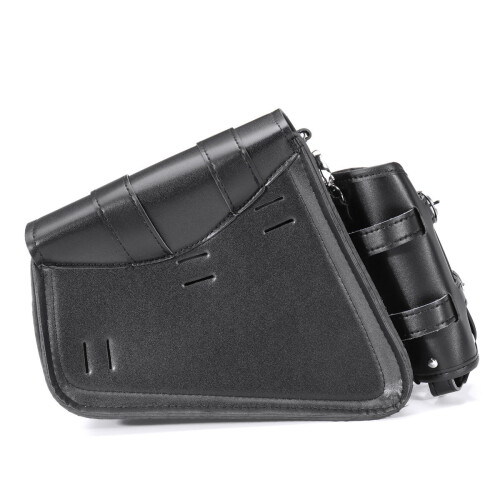 (Right) Left/Right Side Universal Motorcycle Saddlebags PU Leather Waterproof Black 2