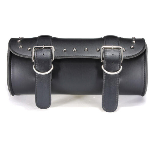 Motorcycle Scooter Tool Bag Saddle Bag Leather Storage Black 2
