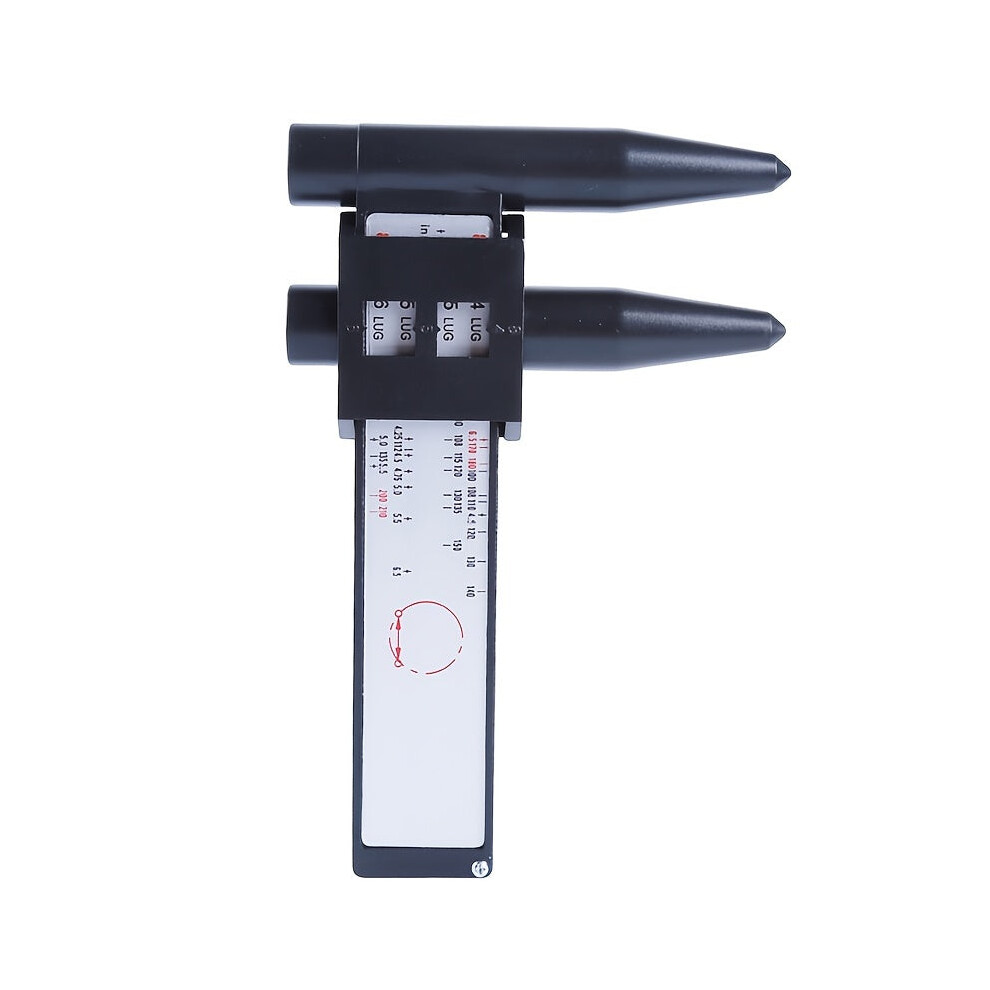 1pc Black Caliper Hub Hole Distance Measurement Tool Ruler Wheel Bolt Gauge