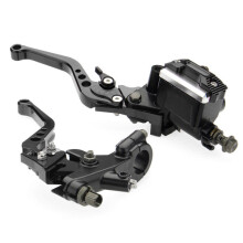 (Black) Pair 7/8 Motorcycle Brake Master Cylinder Clutch Reservoir Levers Universal