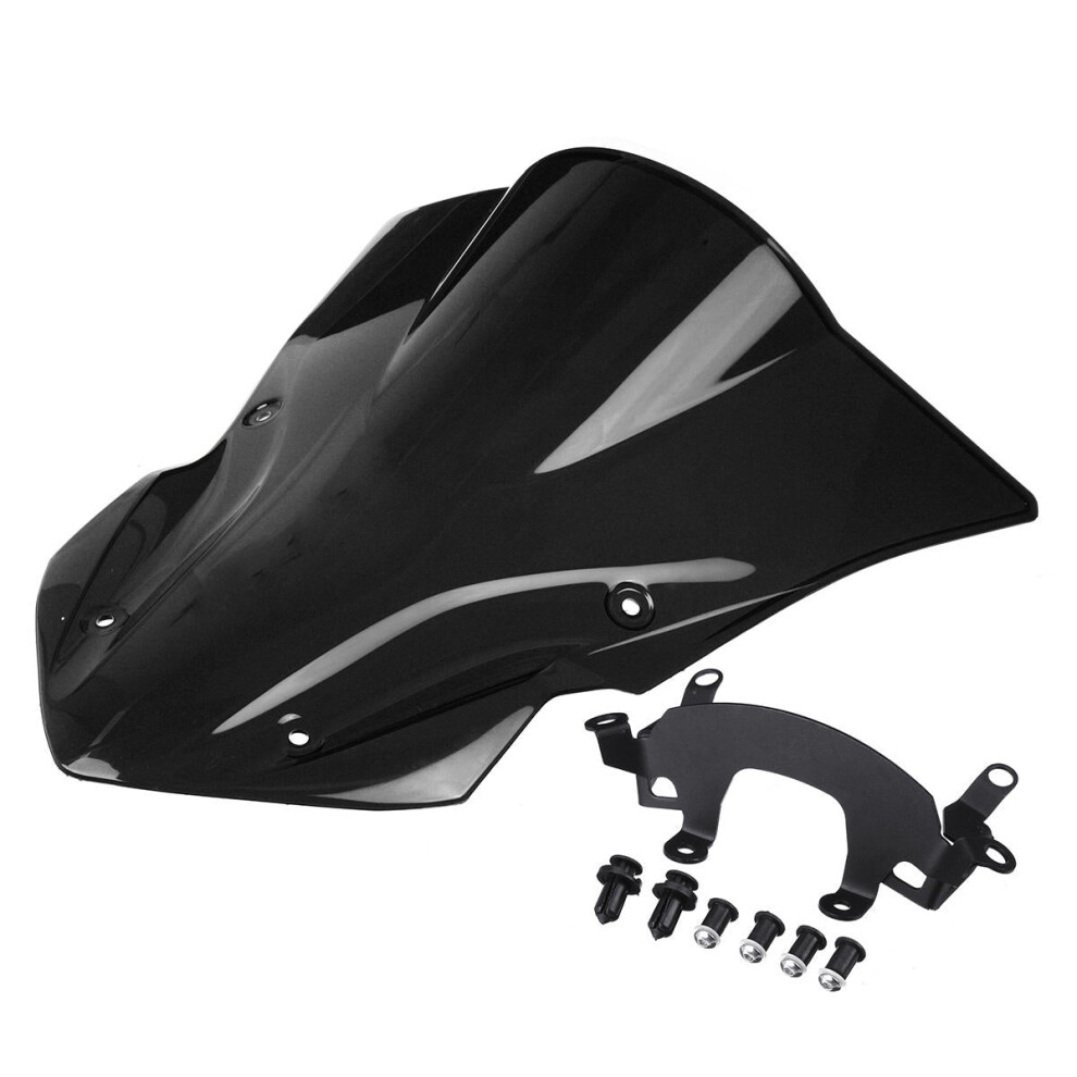 (Black) Motorcycle Windshield Windscreen Double Bubble Black 8727971661970