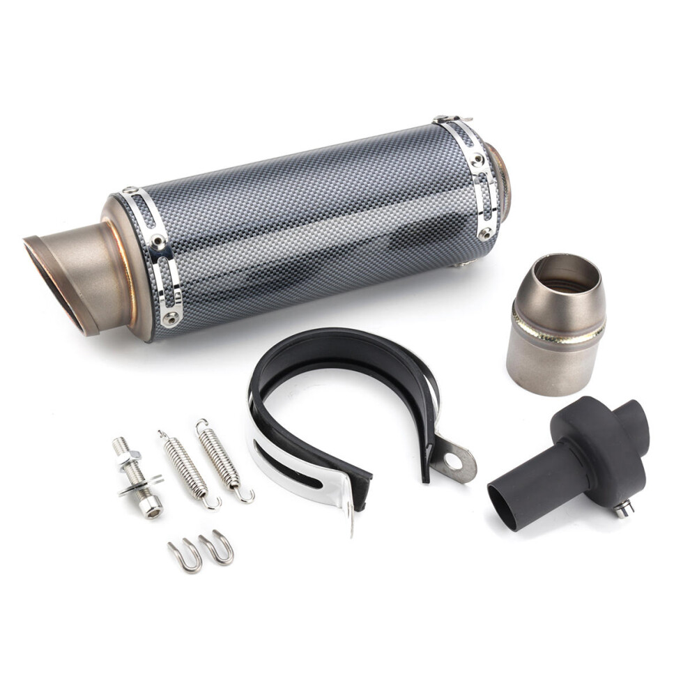 (Carbon) 38-51Mm Stainless Steel Motorcycle Exhaust Muffler Atv Tail Pipe 6093316938895
