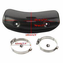 (195x76mm) 4/5/8inch Carbon Motorcycle Exhaust Muffler Pipe Heat Protective Shield Cover