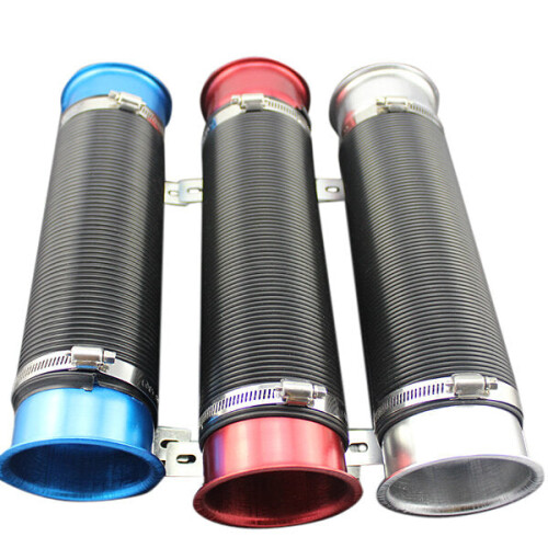 (White) Car Flexible Extensible Air Intake Inlet Pipe Hose for Refit