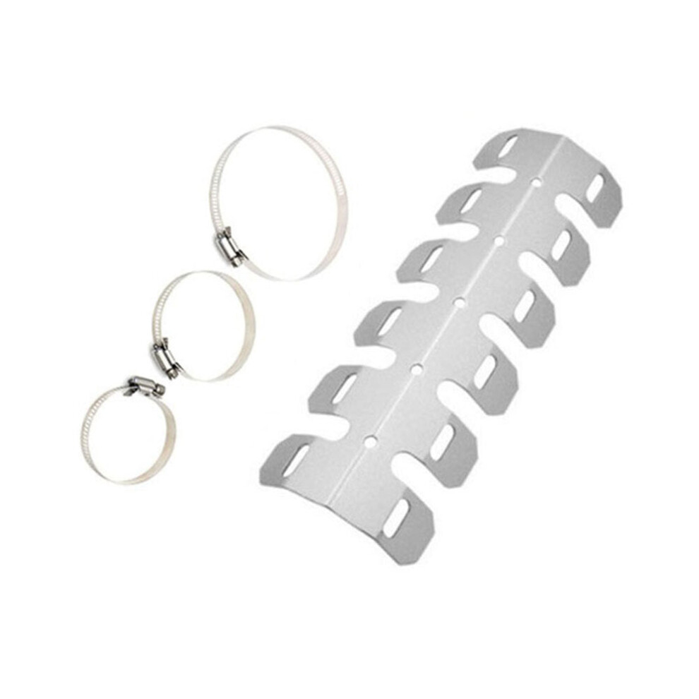 (Silver) Motorcycle Exhaust Muffler Pipe Protector Heat Shield Cover Aluminum For Honda Chopper Cruiser Universal Silver 6093316932619