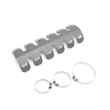 (Grey) Motorcycle Exhaust Muffler Pipe Protector Heat Shield Cover Aluminum For Honda Chopper Cruiser Universal