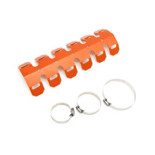 (Orange) Motorcycle Exhaust Muffler Pipe Protector Heat Shield Cover Aluminum For Honda Chopper Cruiser Universal