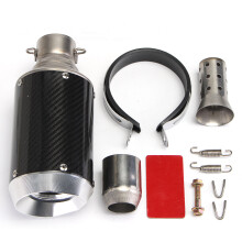 Motorcycle 51mm Slip-On Round Exhaust Muffler Carbon Fiber Universal