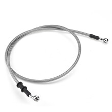 (140cm) 300mm-2200mm Motorcycle Braided Brake Clutch Oil Hose Line Cable Pipe Universal Silver