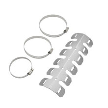 (Silver) Universal Motorcycle 2-stroke Engine Exhaust Muffler Pipe Heat Shield Cover Guard