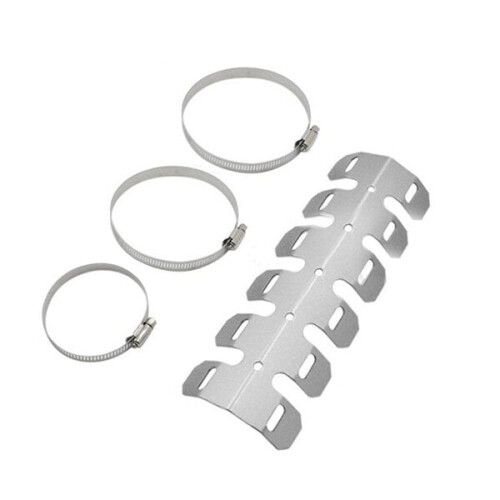 (Silver) Universal Motorcycle 2-stroke Engine Exhaust Muffler Pipe Heat Shield Cover Guard