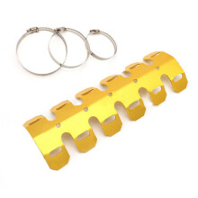 (Gold) Universal Motorcycle 2-stroke Engine Exhaust Muffler Pipe Heat Shield Cover Guard