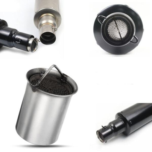 Universal 51mm Motorcycle Exhaust Pipe Can Silencer Muffler Baffle Removable 2