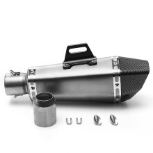 (Titanium body carbon mouth) 36mm-51mm Motorcycle Aluminum Full Exhaust Muffler Pipe System Universal