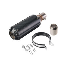 (Carbon) 38-51mm Exhaust Muffler Pipe with Silencer Universal Motorcycle Stainless Steel
