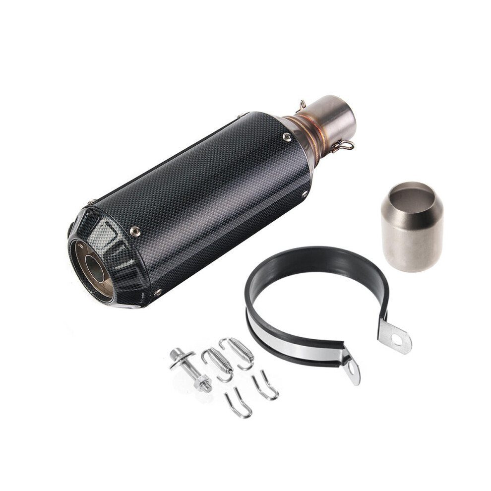 (Carbon) 38-51Mm Exhaust Muffler Pipe With Silencer Universal Motorcycle Stainless Steel 6093316938642