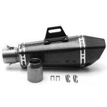 (Full carbon grain) 36mm-51mm Motorcycle Aluminum Full Exhaust Muffler Pipe System Universal
