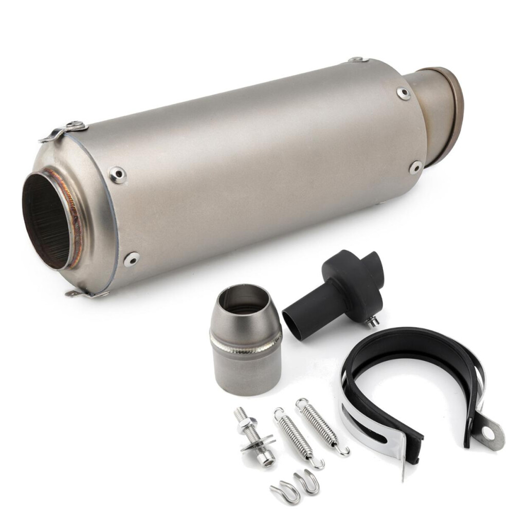 (Titanium) 38-51Mm Motorcycle Exhaust Street Sport Bike Carbon Stainless Steel Muffler Universal 6093316938758