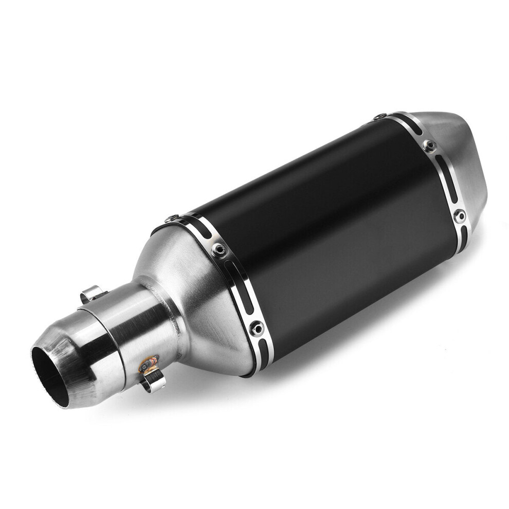 (Black) 38-51Mm Motorcycle Signal Outlet Exhaust Muffler Tail Pipe Kit Universal 310Mm Black 6093316938826
