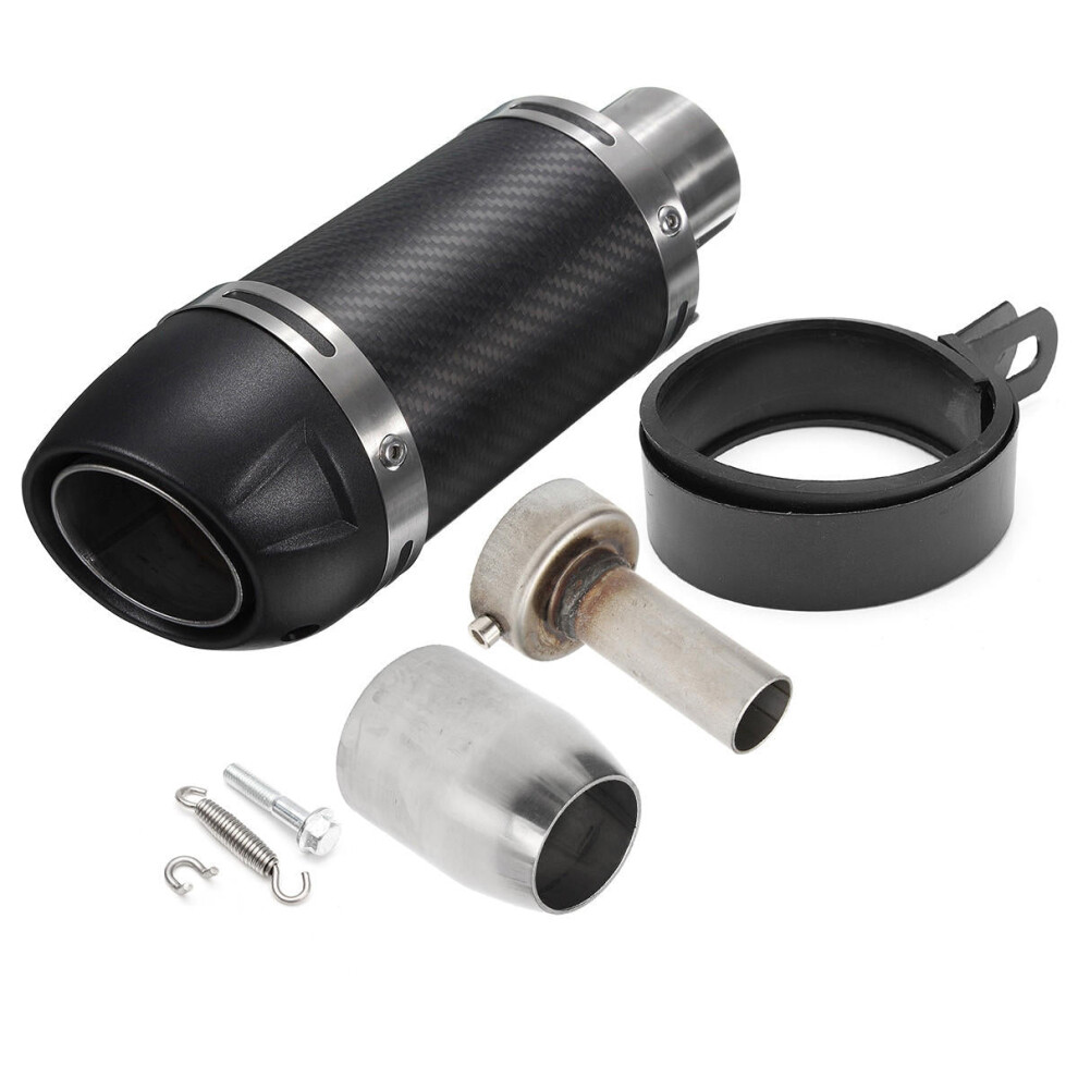 (Short) 38-51Mm Universal Motorcycle Carbon Fiber Exhaust Muffler Pipe With Silencer Long/Short Style 6093316939144
