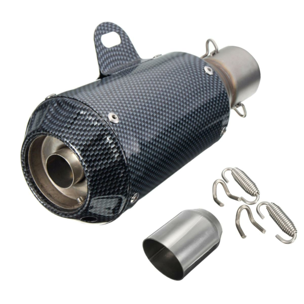 (Carbon Fiber Color) 38-51Mm Motorcycle Gp Exhaust Muffler Pipe Silencer End Slip-On Stainless Steel 6093316938819