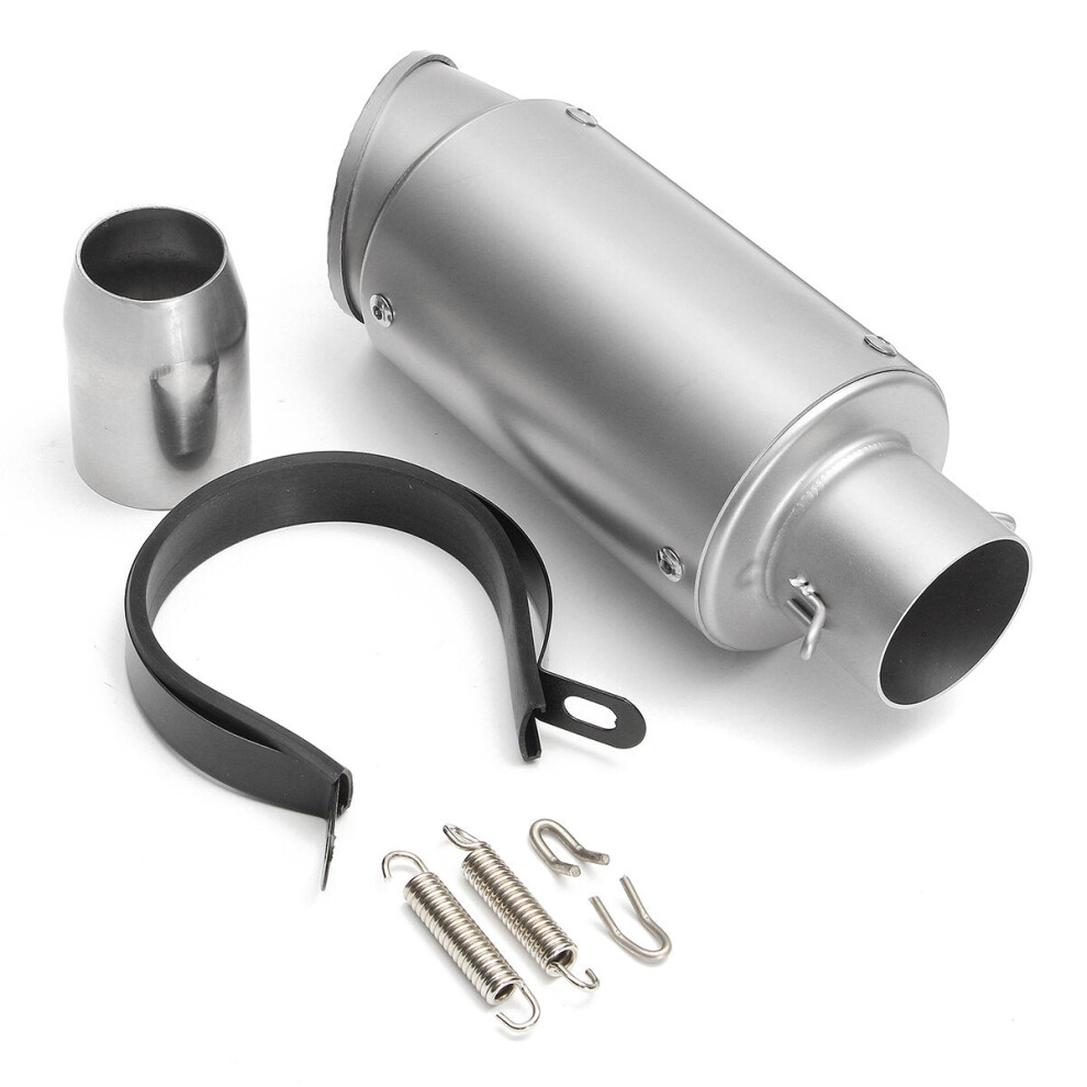 (Chrome Carbon Fiber) 38-51Mm Universal Muffler Exhaust Tail Pipe Curved Port Stainless Steel Atv Quad 6093316939250