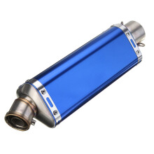 (Blue 2) 38-51mm Stainless Steel Universal Motorcycle Exhaust Muffler Pipe with Silencer