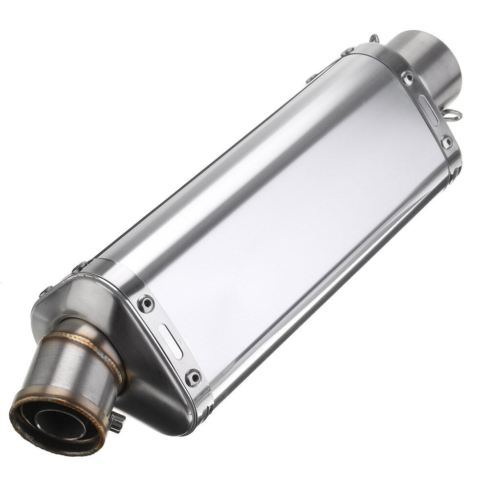 (Titanium) 38-51mm Stainless Steel Universal Motorcycle Exhaust Muffler Pipe With Silencer