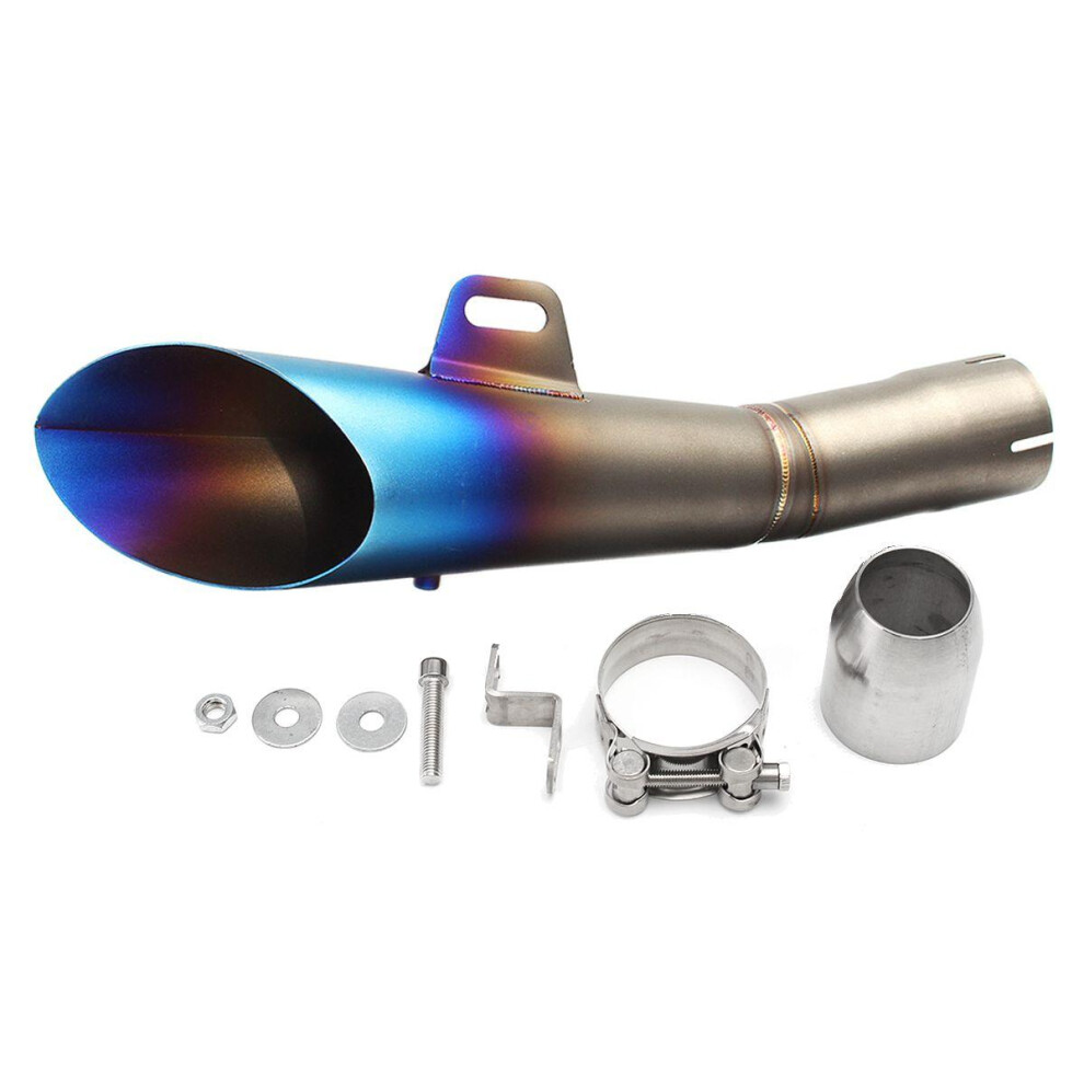 (Grilled ) 51Mm Exhaust Systems Muffler Pipe For Yamaha Yzf R6 04-17 Stainless Gp Universal Blue 6093316940416