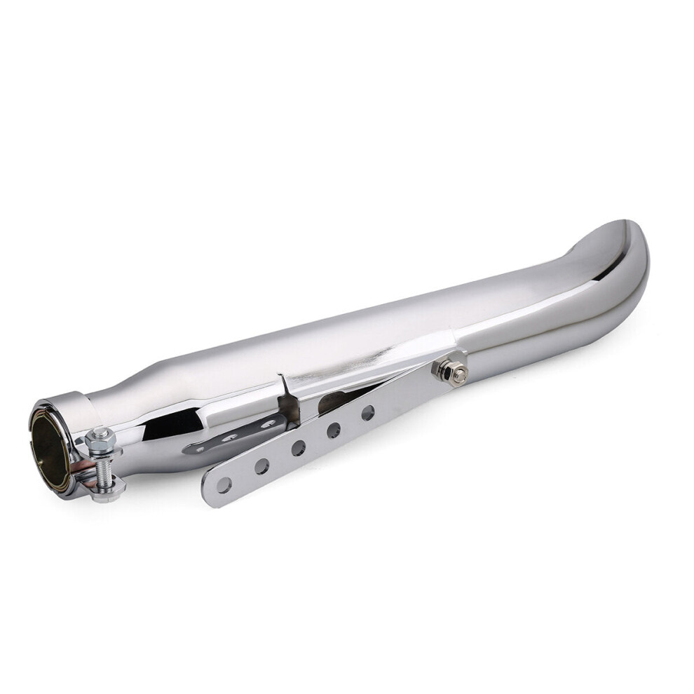 (Silver) Motorcycle Cafe Racer Exhaust Muffler Pipe Silencer Sliding Bracket Universal Silver 6093316932244