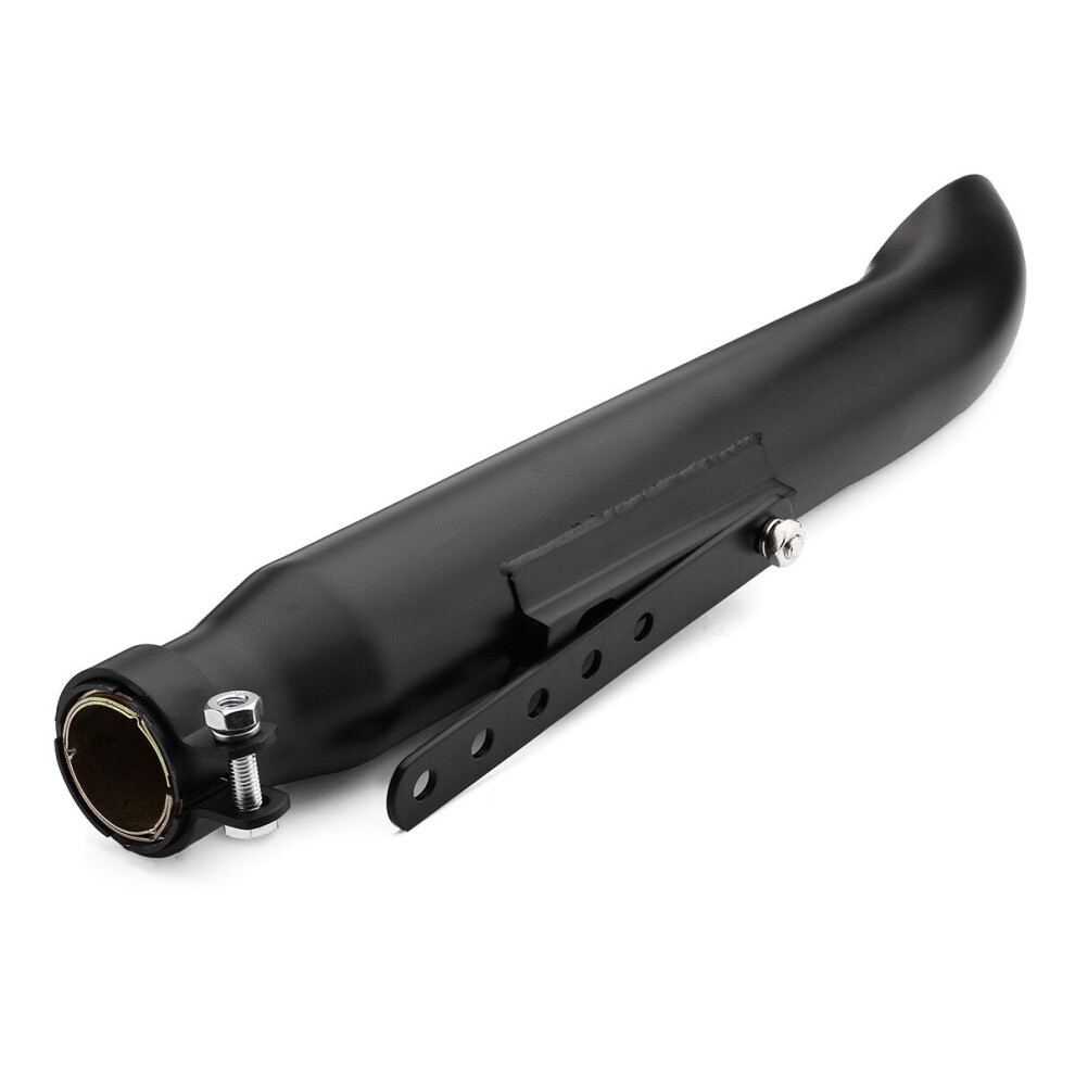 (Black) Motorcycle Cafe Racer Exhaust Muffler Pipe Silencer Sliding Bracket Universal Black 6093316932251