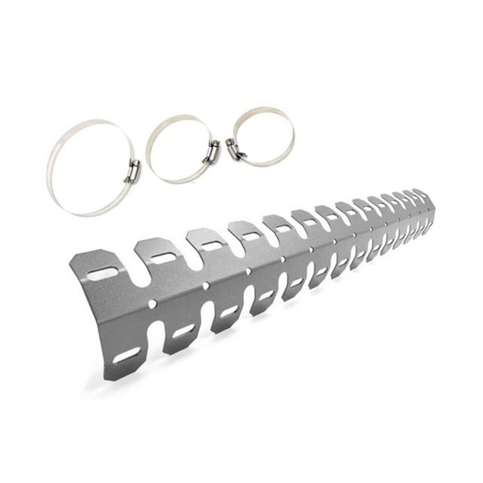 (Grey) 61Cm Motorcycle Exhaust Muffler Pipe Protection Aluminum Heat Shield Cover For Honda/Yamaha Dirt Bike Accessories Grey 6093316940713