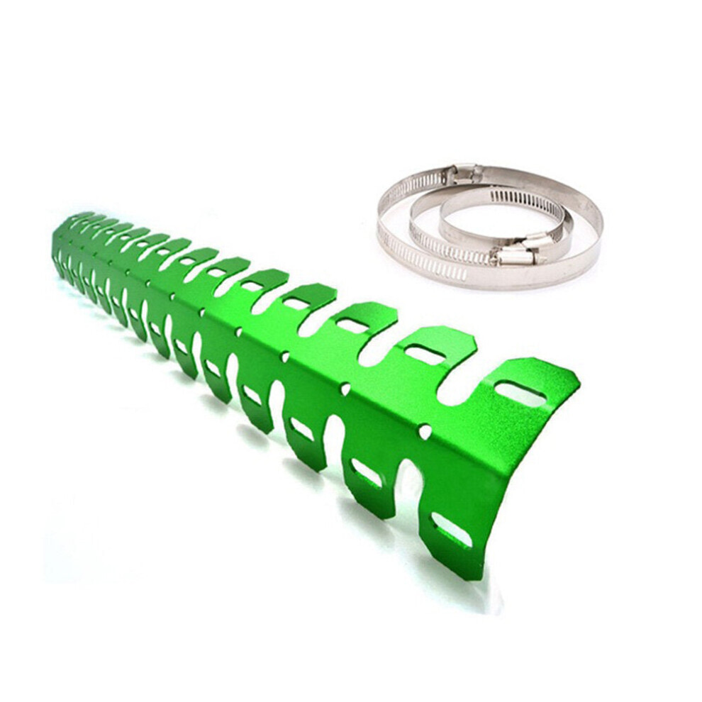(Green) 61Cm Motorcycle Exhaust Muffler Pipe Protection Aluminum Heat Shield Cover For Honda/Yamaha Dirt Bike Accessories Green 6093316940720