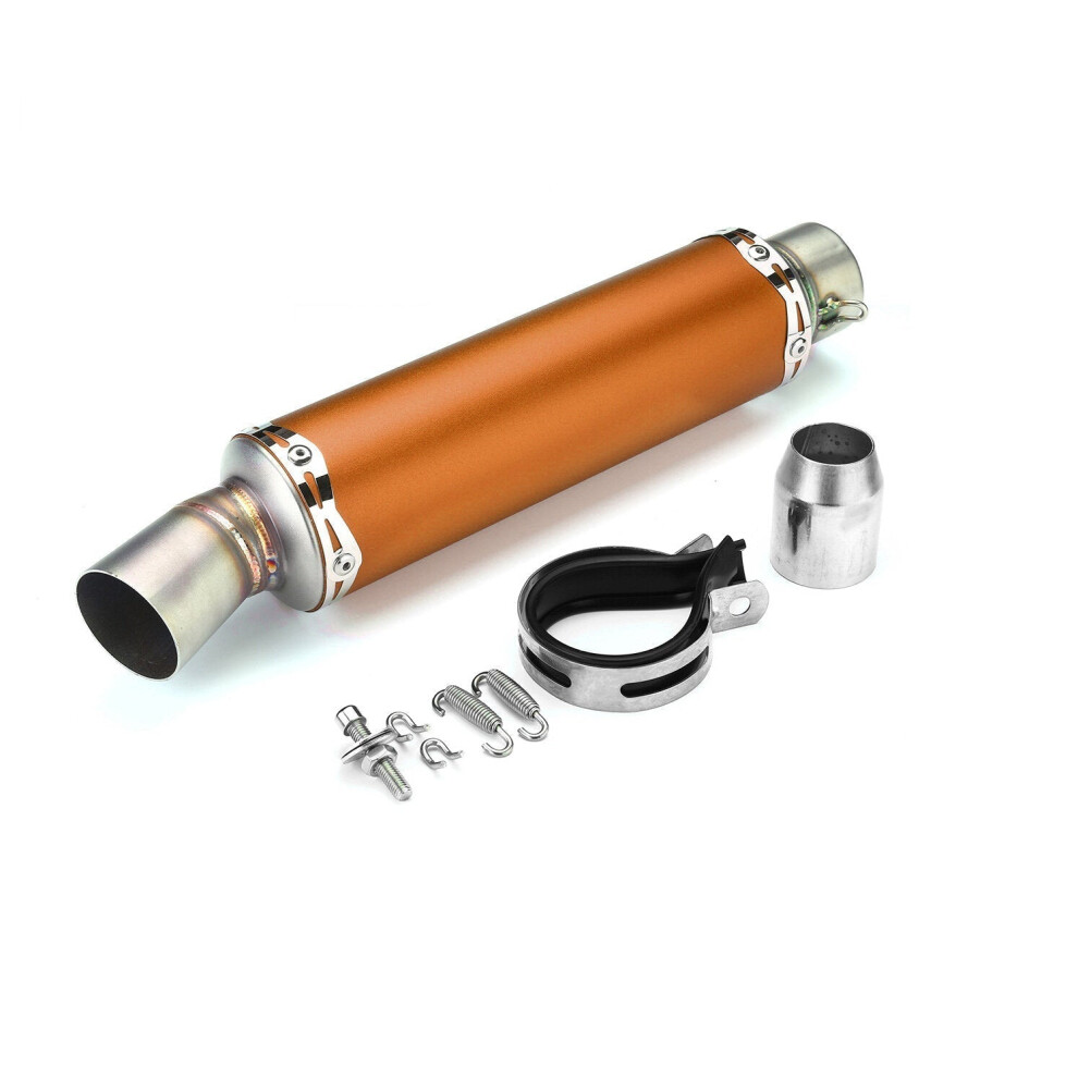 (Gold) 51Mm Rear Tail Motorcycle Exhaust Muffler Pipe Stainless Steel Universal Gold 6093316940492