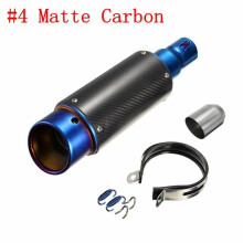 (Frosted Carbon Fiber) 38-51mm Stainless Steel OR Carbon Exhaust Muffler Pipe Silencer Motorcycle Street Racing Bike