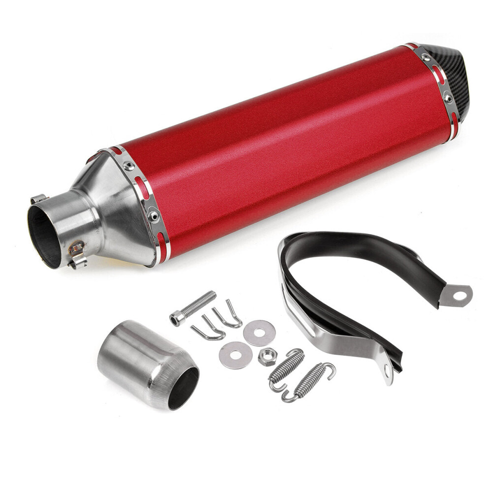 (Red) 38-51Mm Universal Motorcycle Signal Outlet Exhaust Muffler Tail Pipe Kit Red 6093316939175
