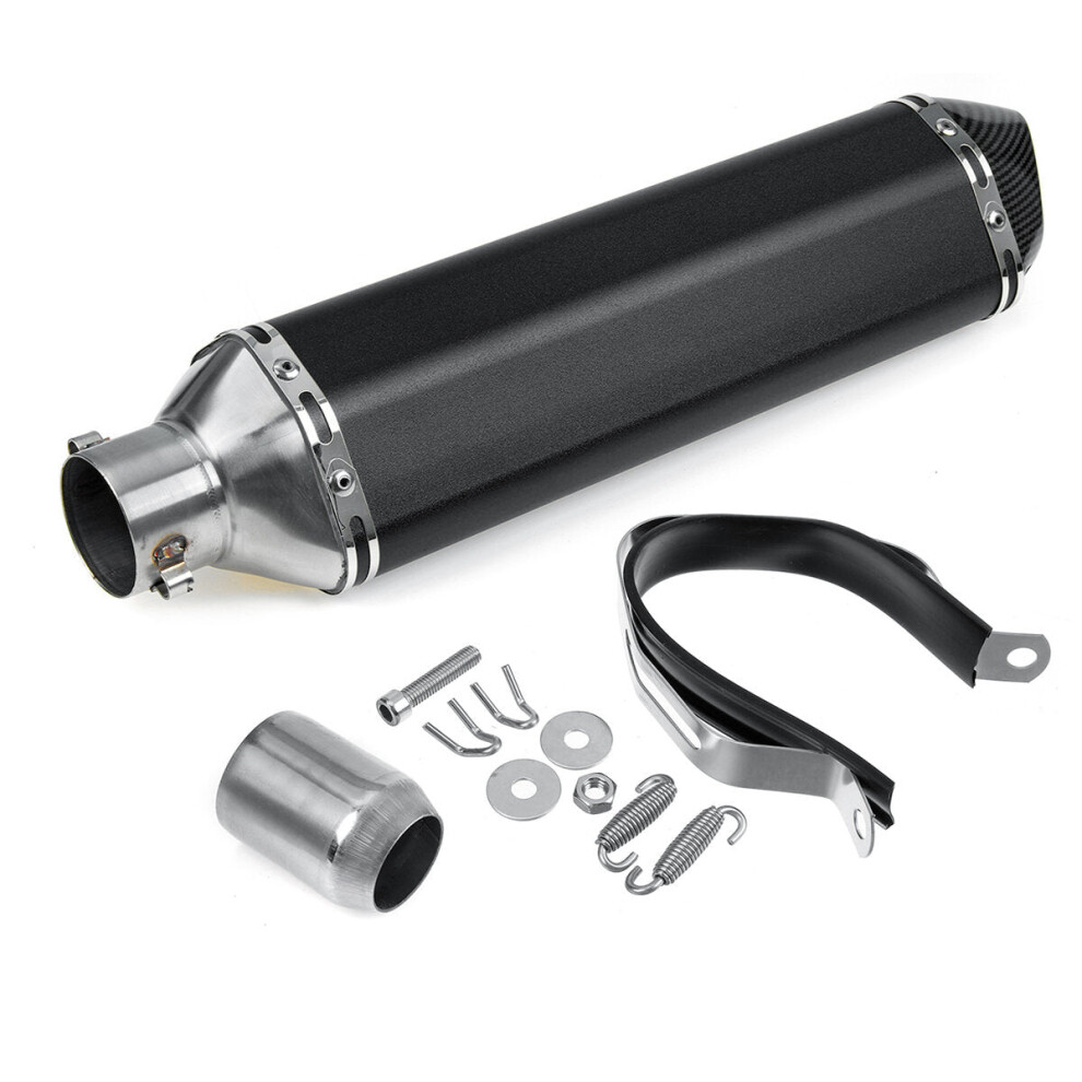 (Black) 38-51Mm Universal Motorcycle Signal Outlet Exhaust Muffler Tail Pipe Kit Black 6093316939236