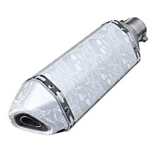 (B) 38-51mm Stainless Steel Motorcycle Exhaust Muffler Pipe With Silencer Universal