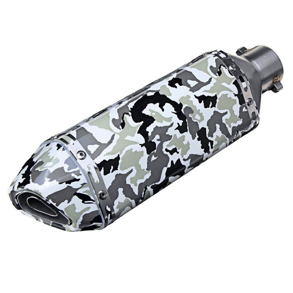 (C) 38-51Mm Stainless Steel Motorcycle Exhaust Muffler Pipe With Silencer Universal 6093316938963