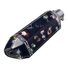 (F) 38-51mm Stainless Steel Motorcycle Exhaust Muffler Pipe With Silencer Universal