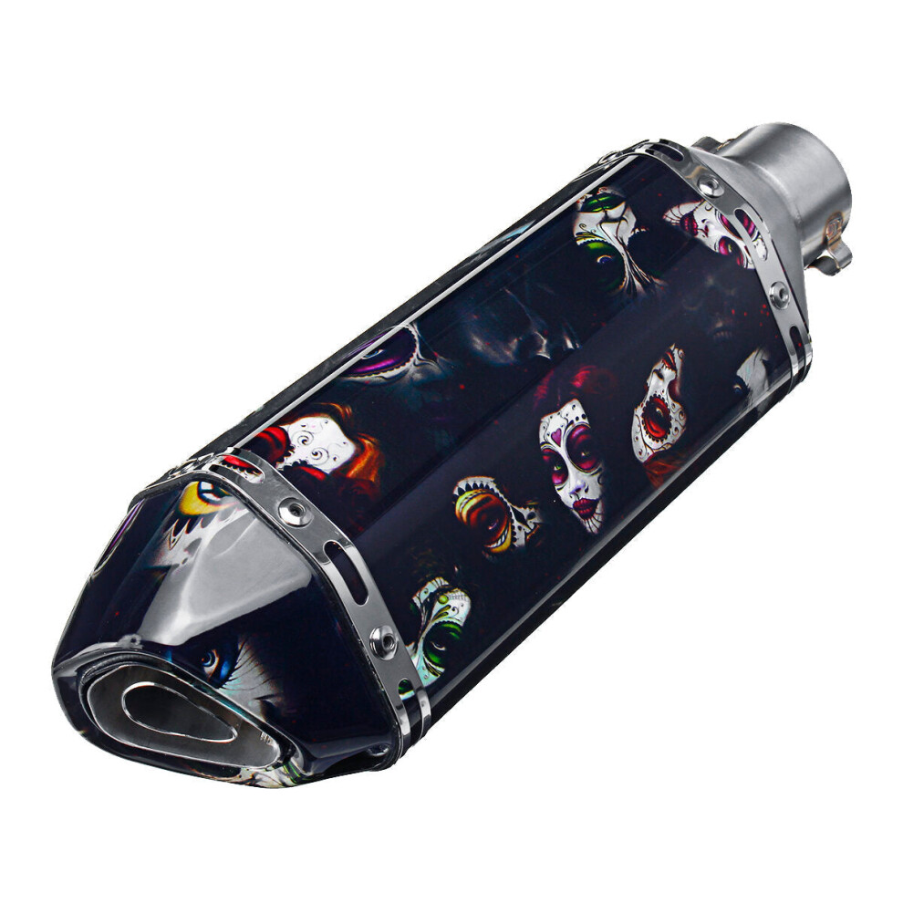 (F) 38-51Mm Stainless Steel Motorcycle Exhaust Muffler Pipe With Silencer Universal 6093316938994