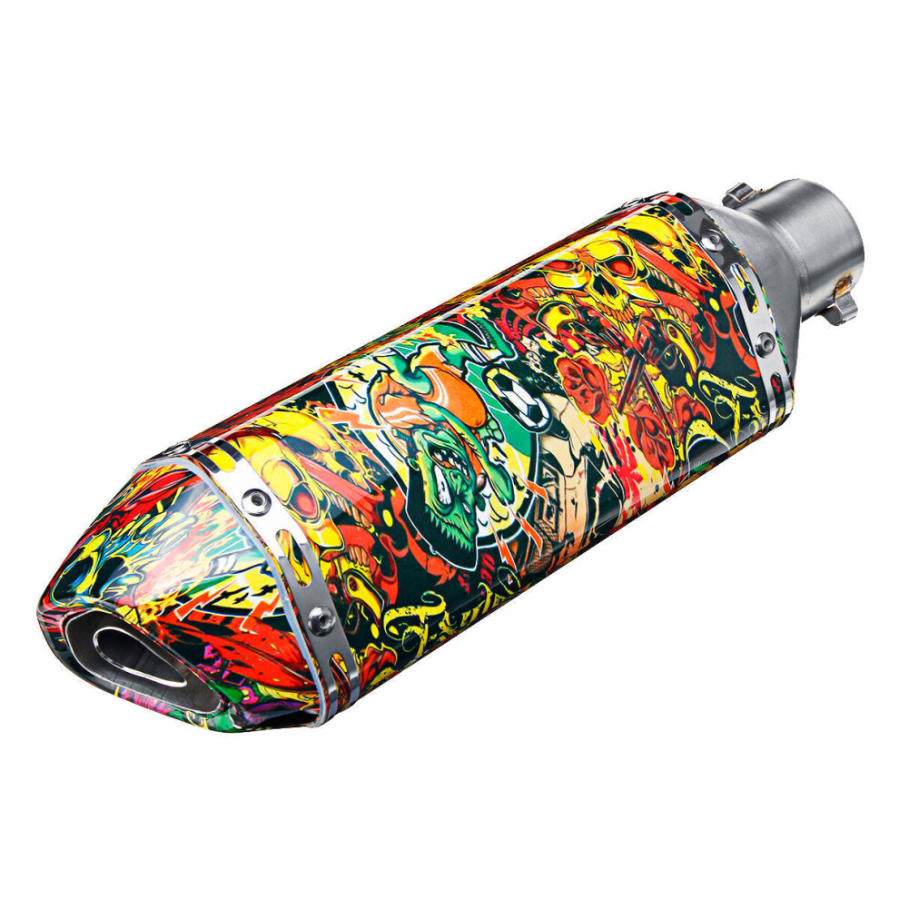 (J) 38-51Mm Stainless Steel Motorcycle Exhaust Muffler Pipe With Silencer Universal 6093316938956
