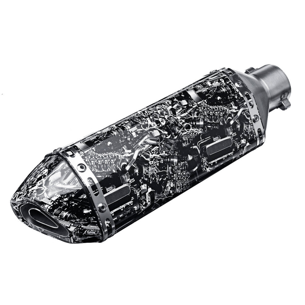 (E) 38-51Mm Stainless Steel Motorcycle Exhaust Muffler Pipe With Silencer Universal 6093316938987
