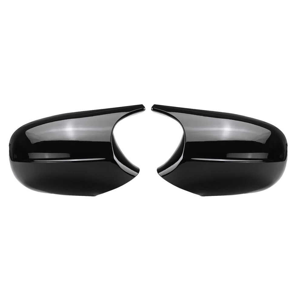 Car Rear View Mirror Cap Cover Replacement Left & Right Glossy Black