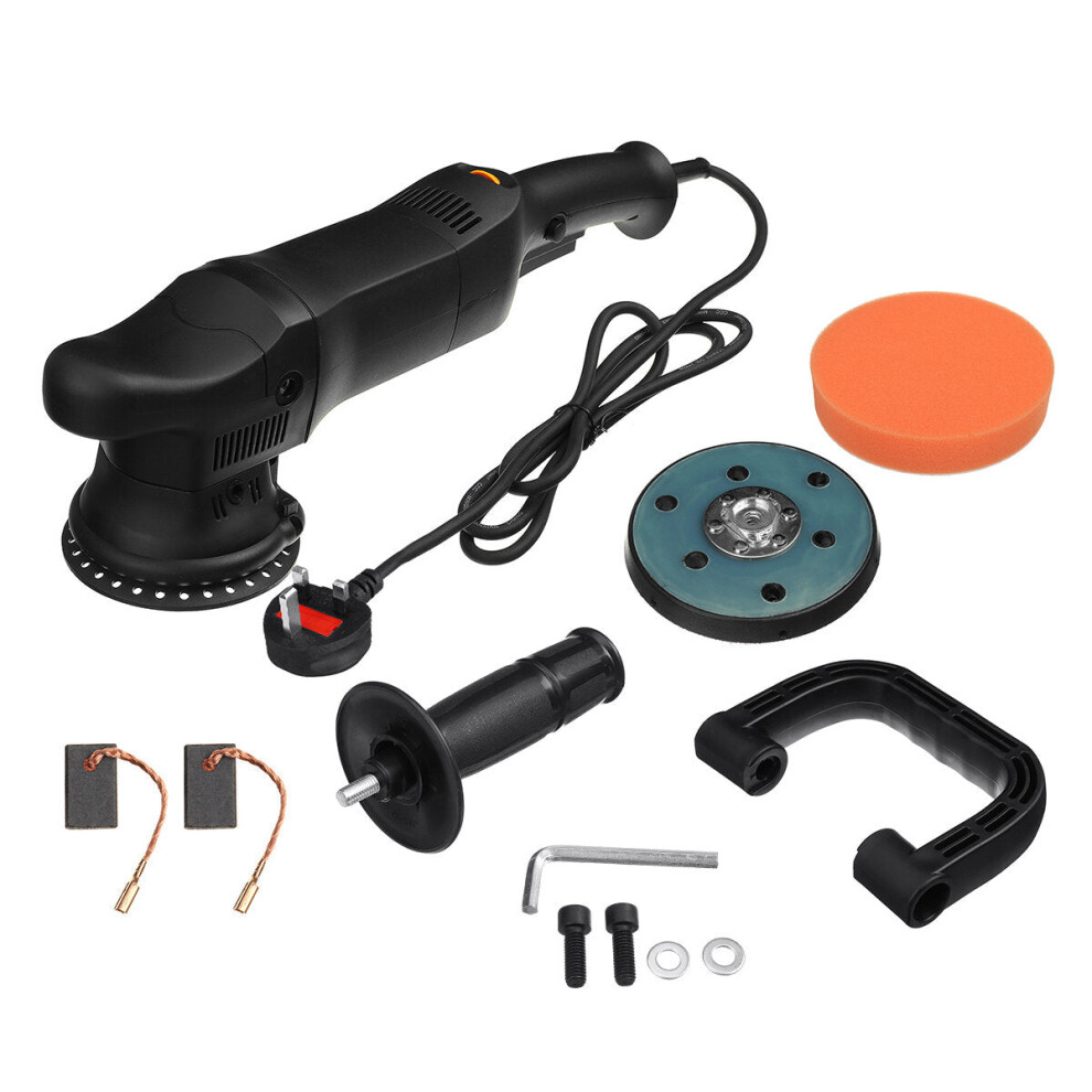 (UK Plug) 110/220V 15MM 3800R/MIN 5" Dual Action Polisher D/A Orbital Buffer Sander Car Polishing Machine Pad