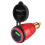 (Red) Type-C USB Car Charger Waterproof General Quick USB Charger Socket Charger Blue Light 10