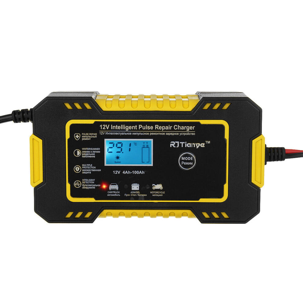 (Yellow) 12V-24V 3.1A Dual USB Charger Socket Adapter Voltage Voltmeter for Motorcycle Car Boat Marine