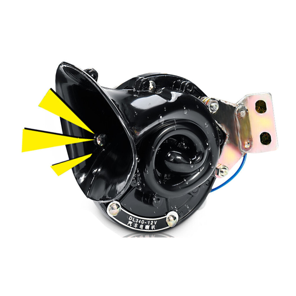 12V 250Db Electric Bull Horn Waterproof Super Loud Raging Sound Universal For Car Motorcycle Black 4250937585422