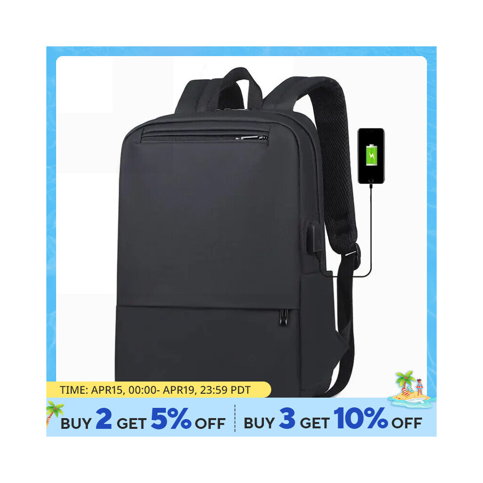 Classic nylon backpack for men, quality business waterproof backpack, USB charging laptop backpack Blue-image-OPC-PFXHZDR-NEW