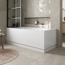 (White , 1700 / 700mm Panel Pack) Tongue & Groove MDF Bathroom Bath Panels & Plinth
